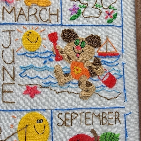 Vintage dimensions crewel needlepoint monthly calendar - Picture 4 of 14